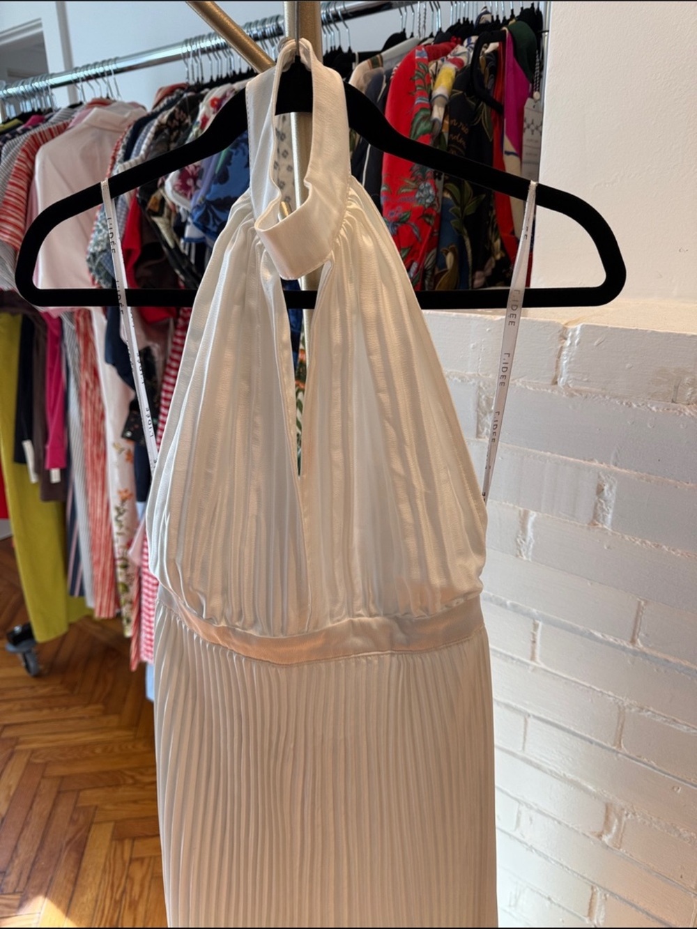 Anthropologie L'IDÉE Chateau Halter Front-Cutout Pleated Midi Dress Size 2 - Picture 6 of 7